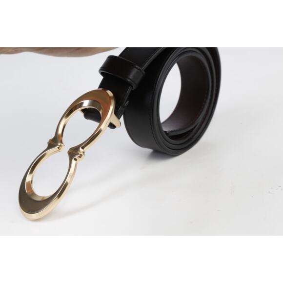 Coach Belt Size S Black Leather Gold Double C Signature  display picture 2